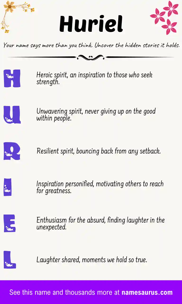 Acrostic poem about Huriel.