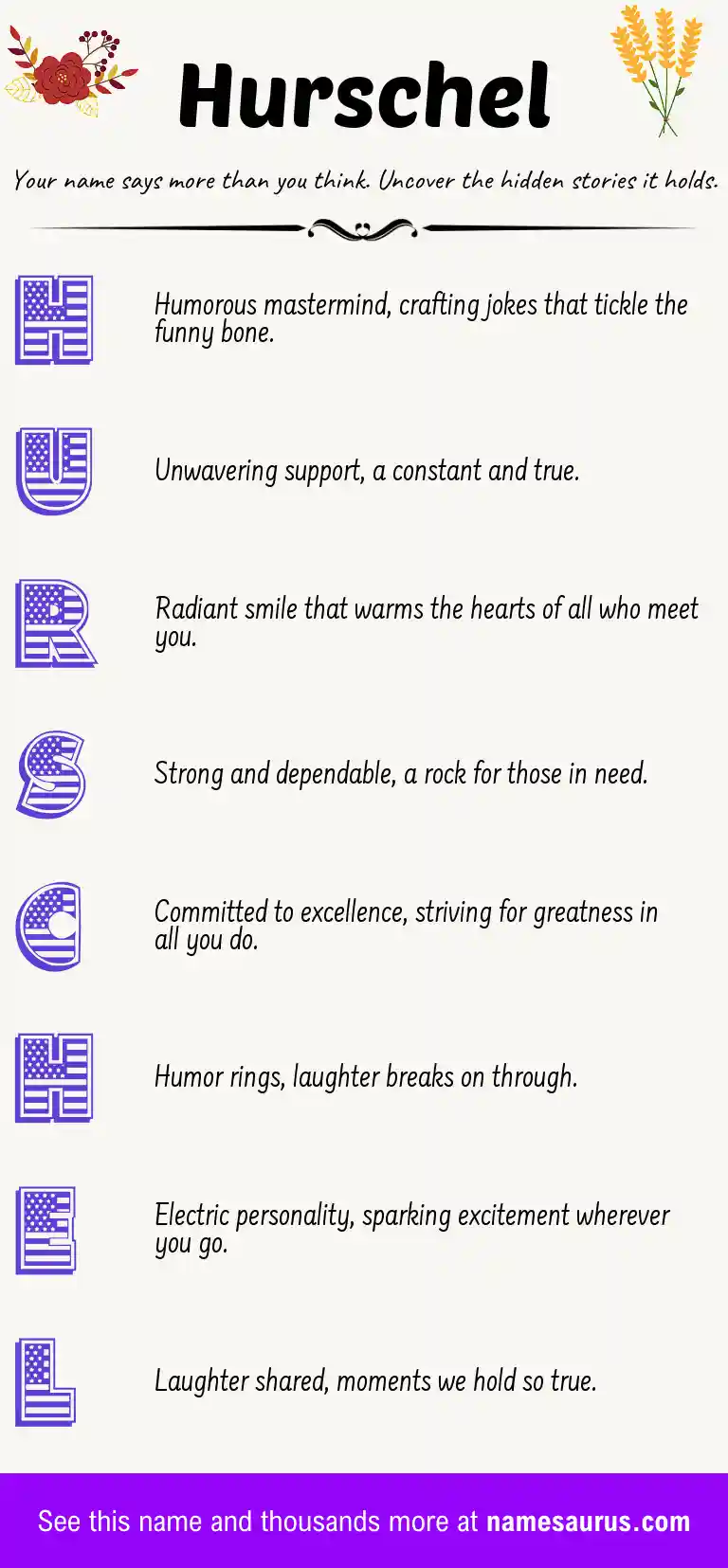 Acrostic poem about Hurschel.