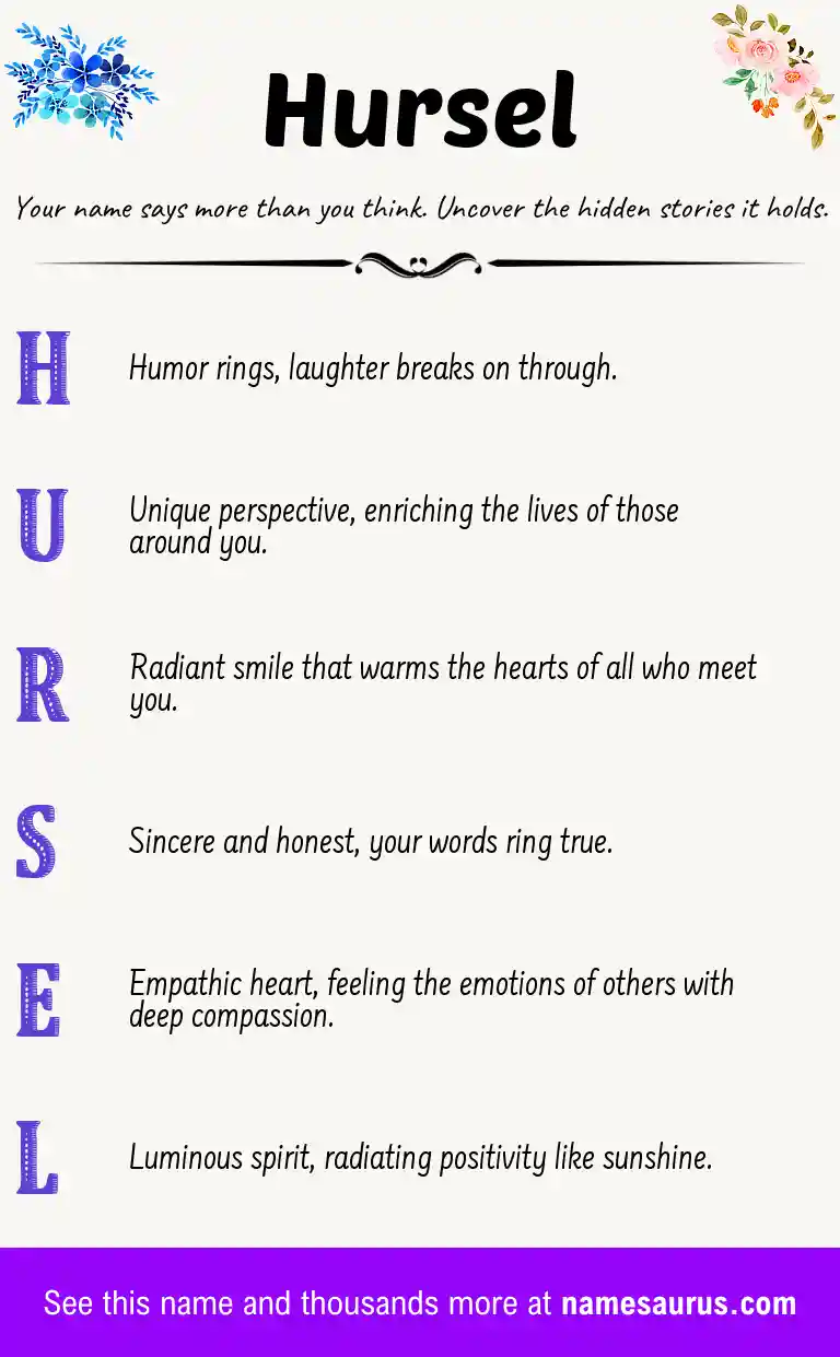 Acrostic poem about Hursel.