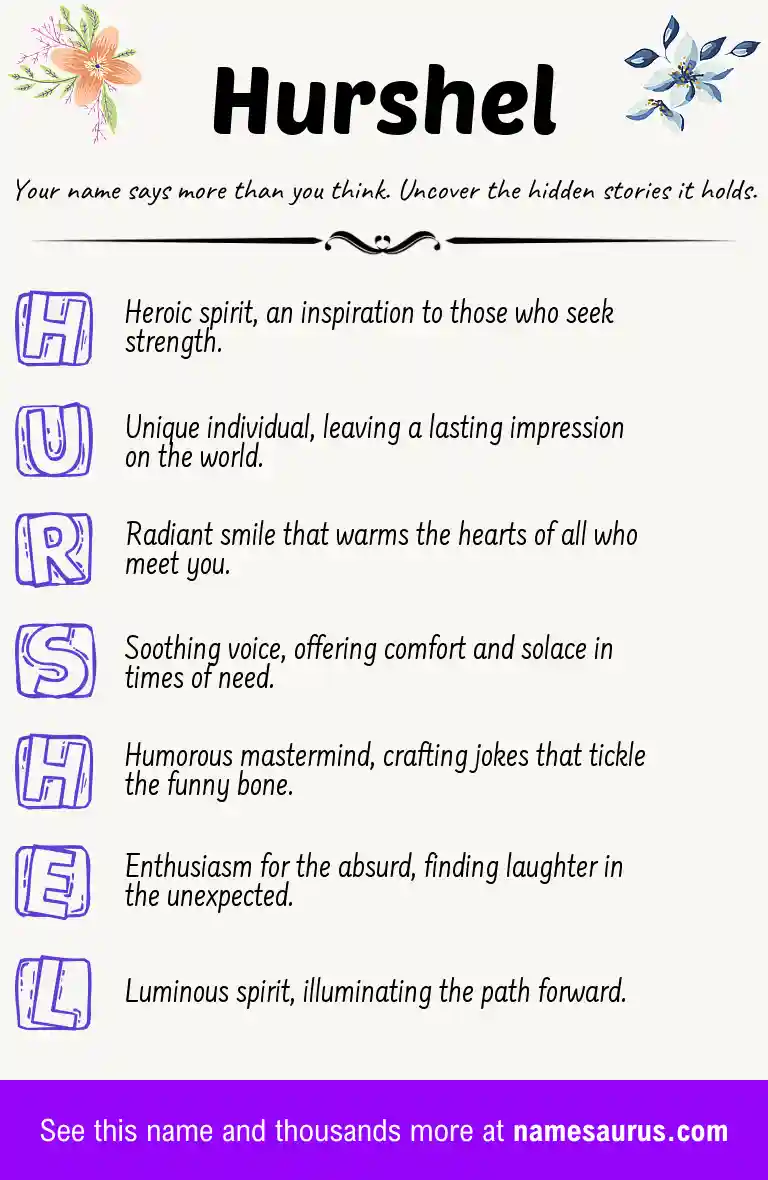 Acrostic poem about Hurshel.