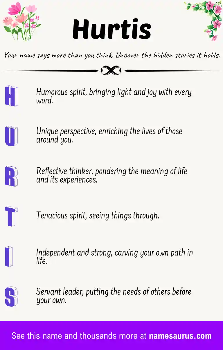 Acrostic poem about Hurtis.