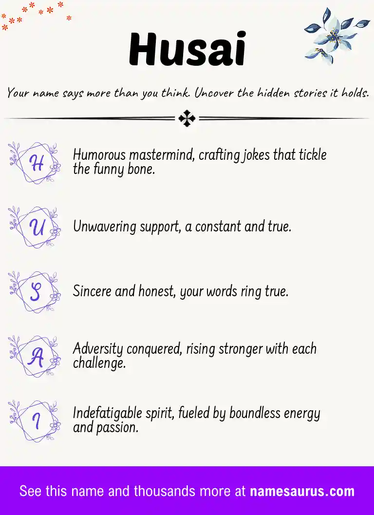 Acrostic poem about Husai.