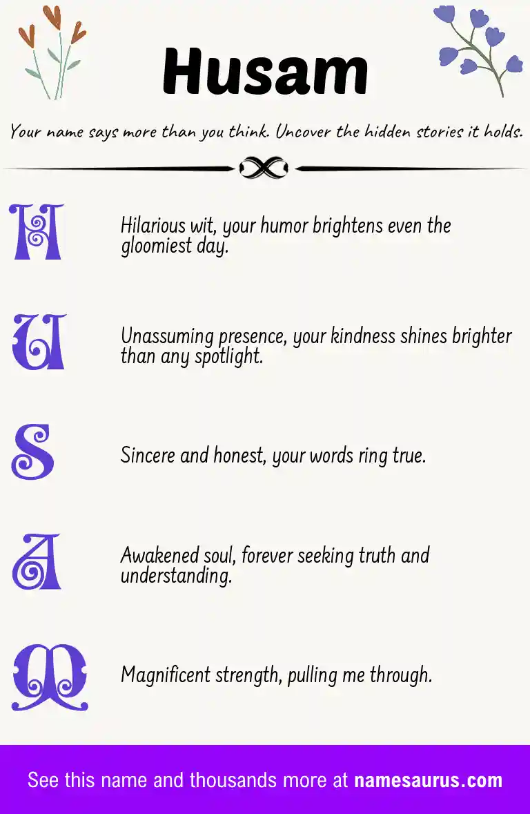 Acrostic poem about Husam.
