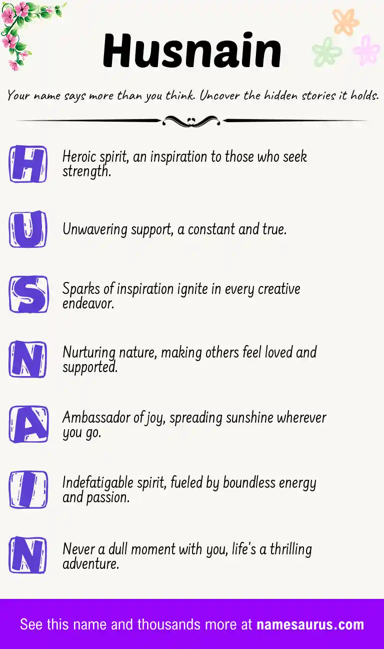 Acrostic poem about Husnain.