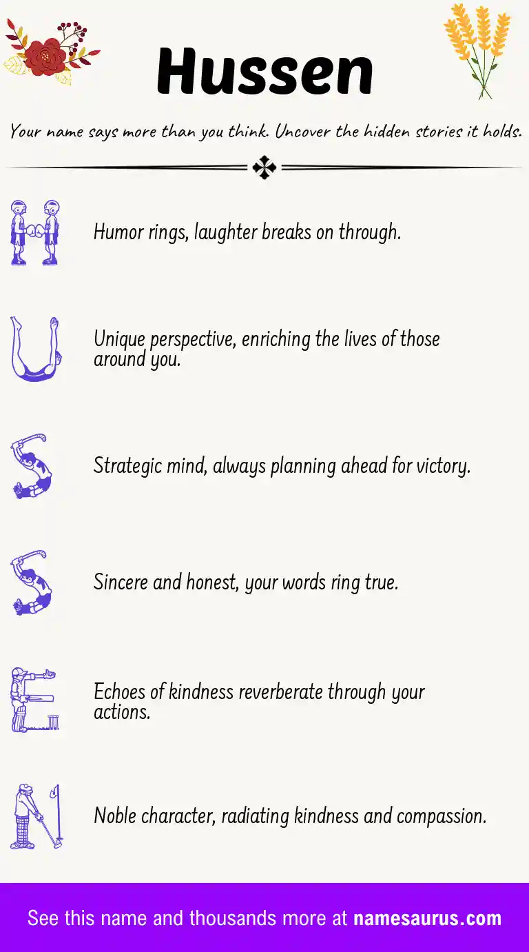 Acrostic poem about Hussen.