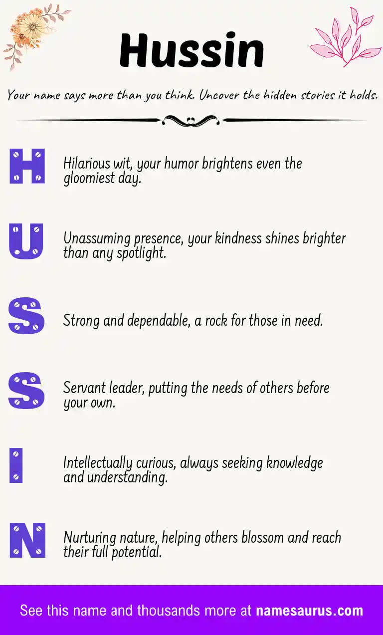 Acrostic poem about Hussin.
