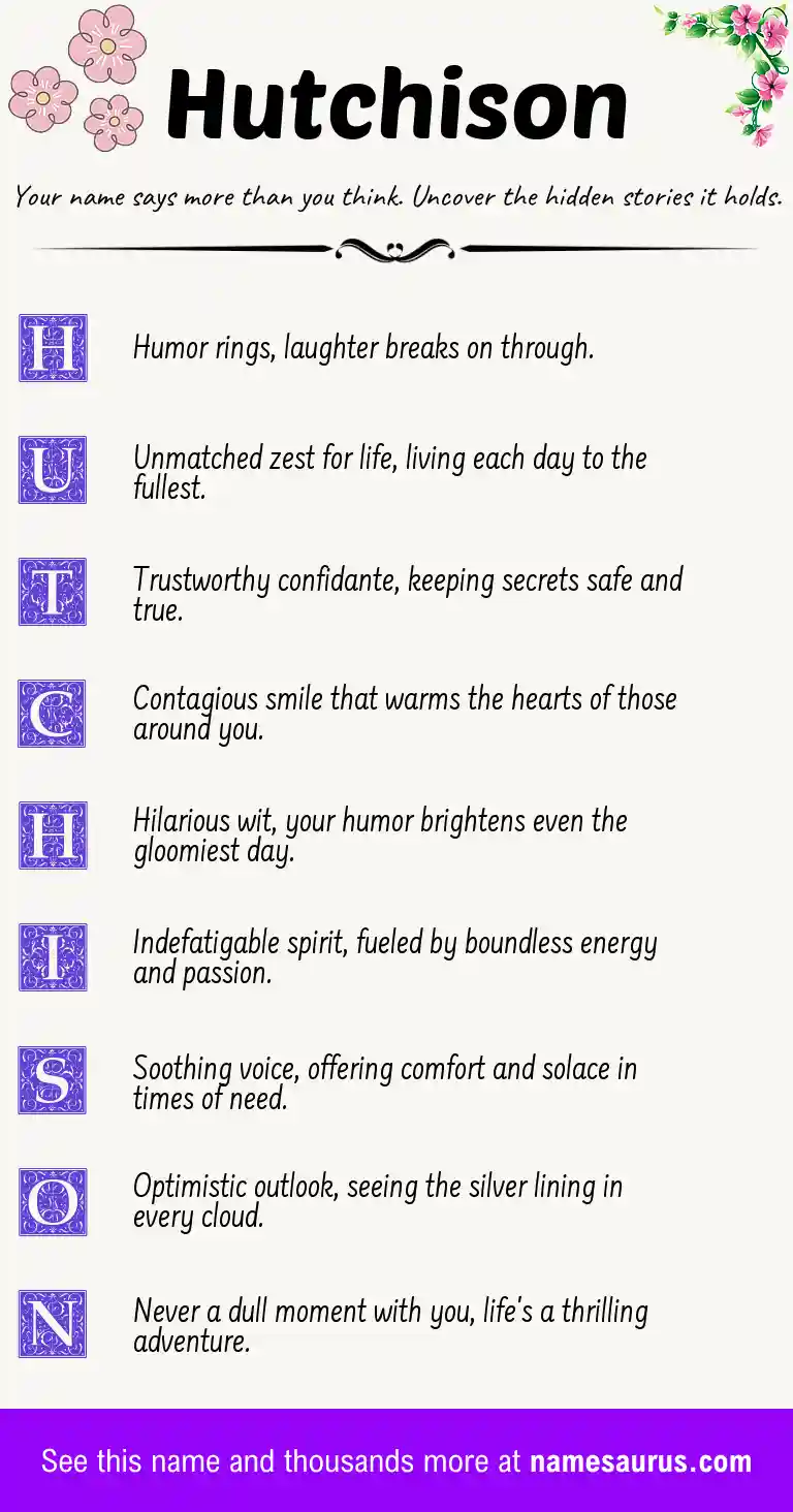 Acrostic poem about Hutchison.