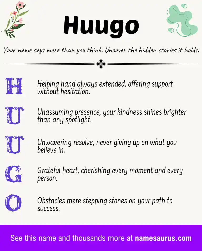 Acrostic poem about Huugo.