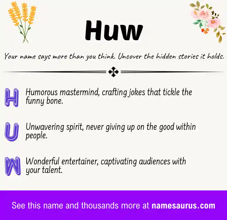 Acrostic poem about Huw.