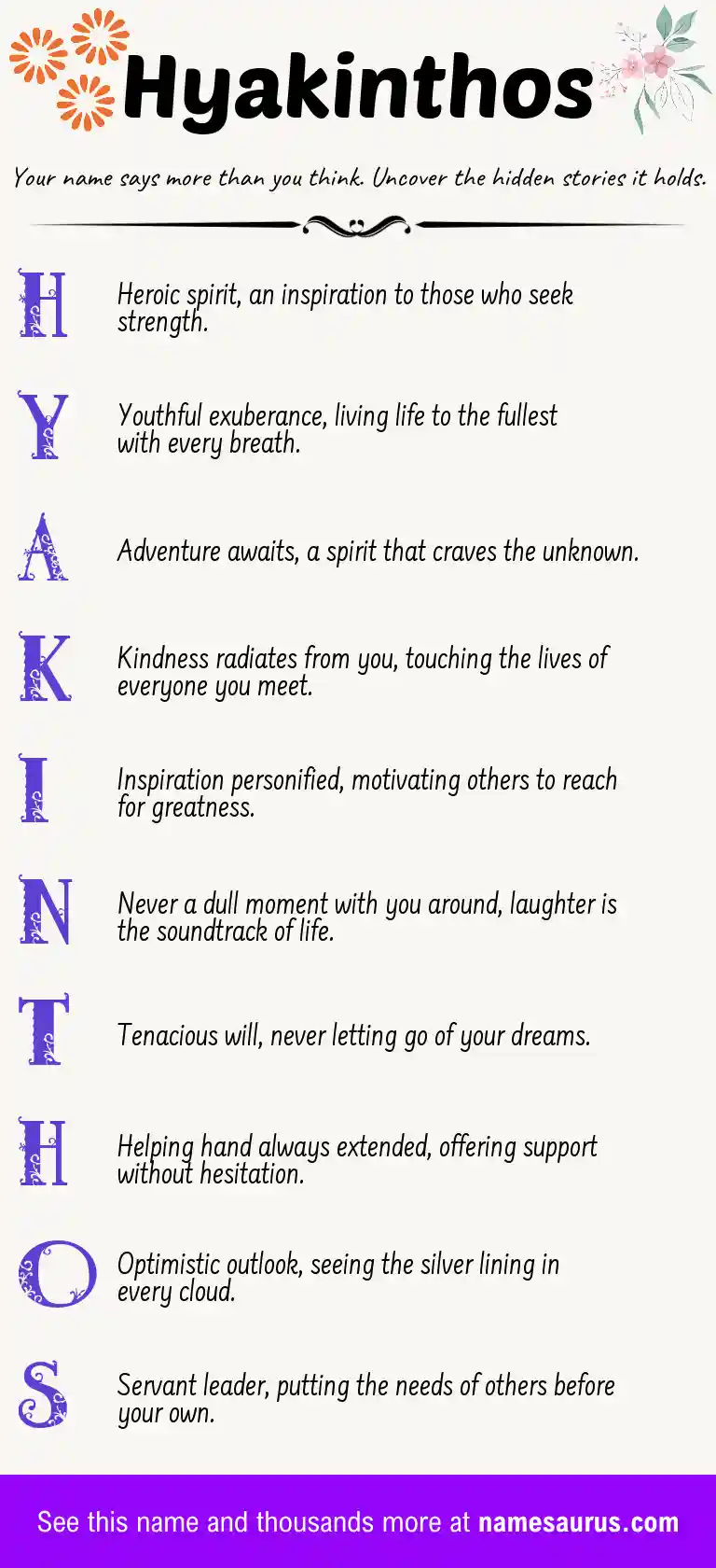Acrostic poem about Hyakinthos.