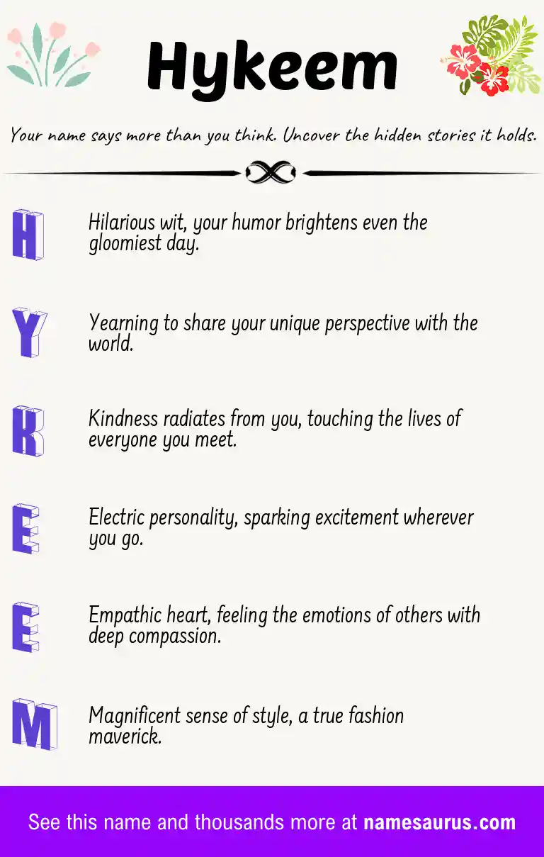Acrostic poem about Hykeem.