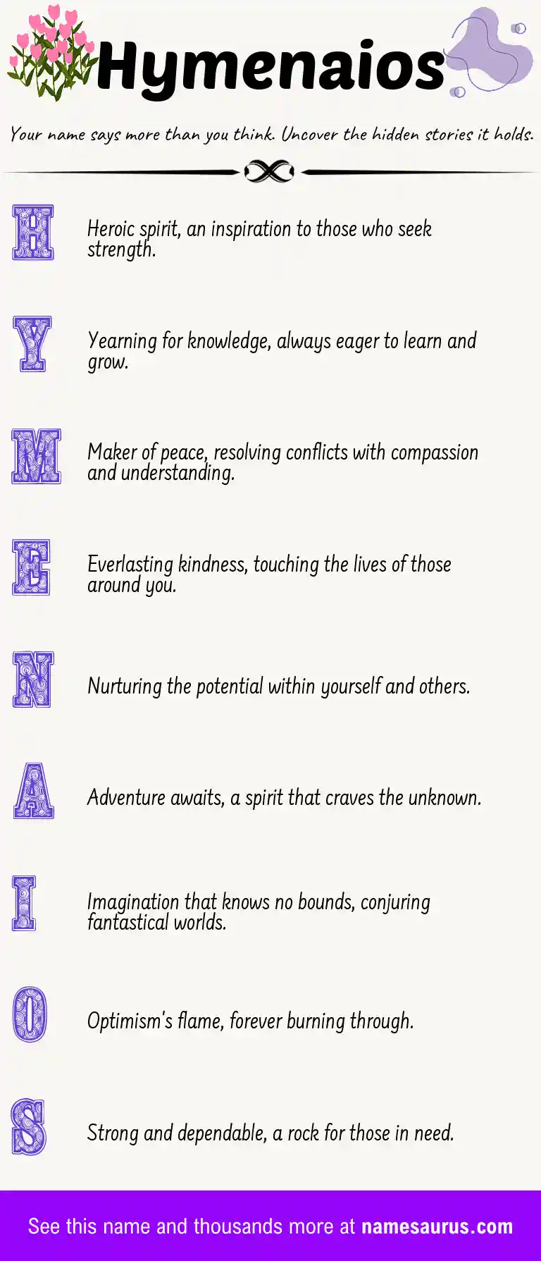 Acrostic poem about Hymenaios.