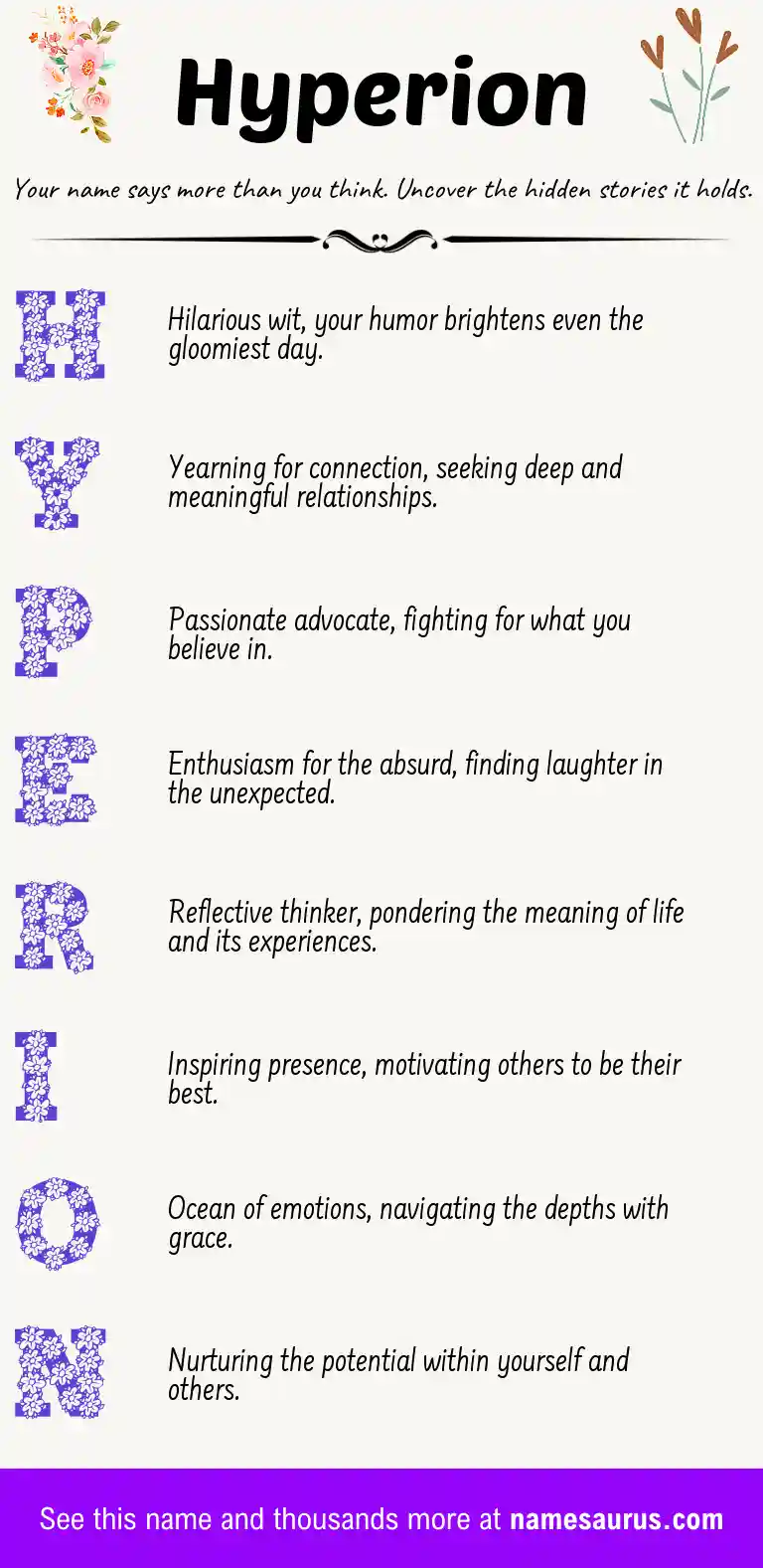 Acrostic poem about Hyperion.