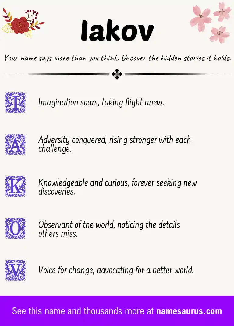 Acrostic poem about Iakov.