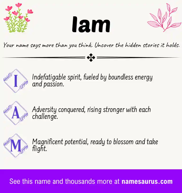 Acrostic poem about Iam.