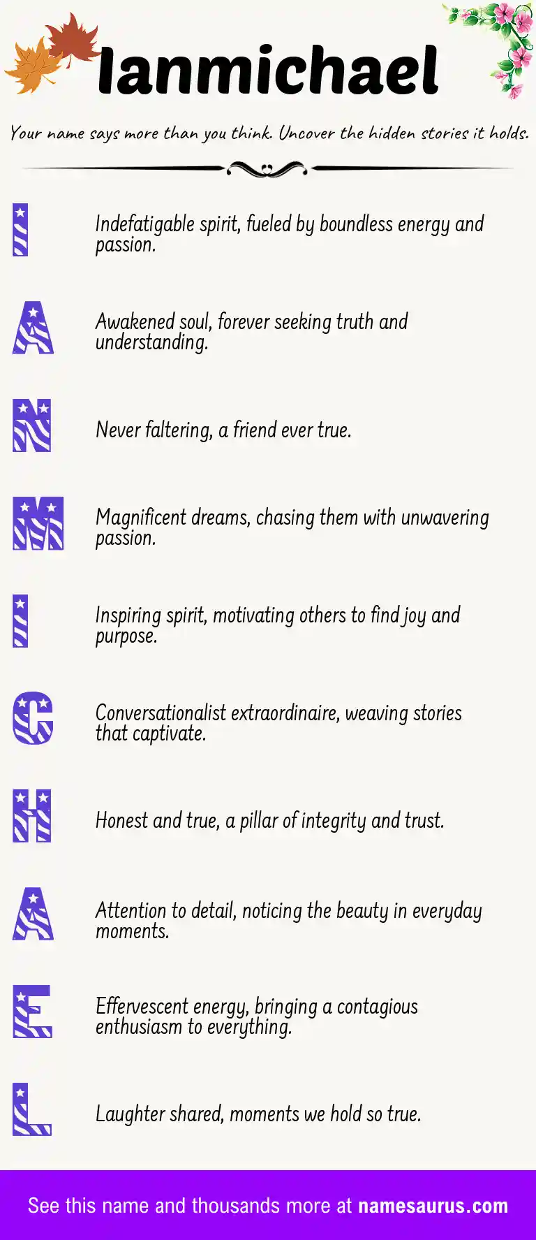 Acrostic poem about Ianmichael.
