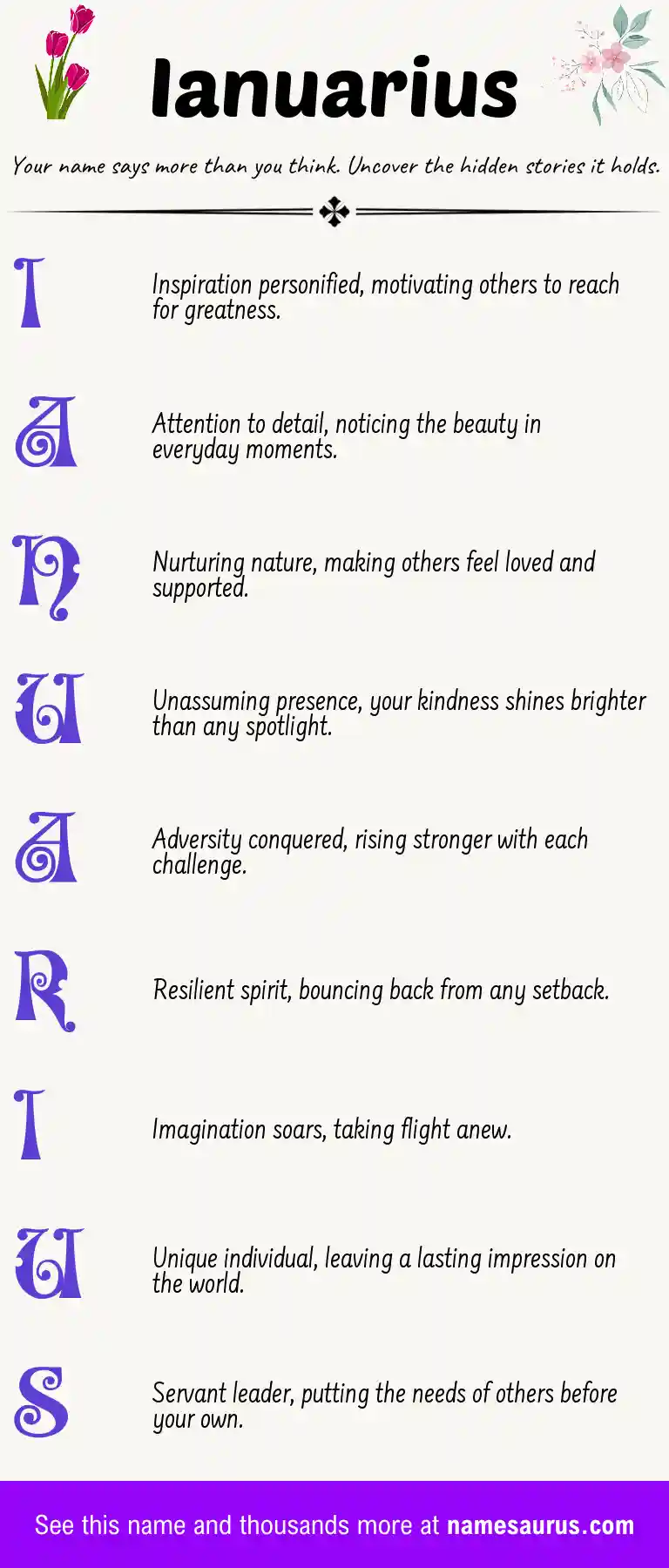 Acrostic poem about Ianuarius.