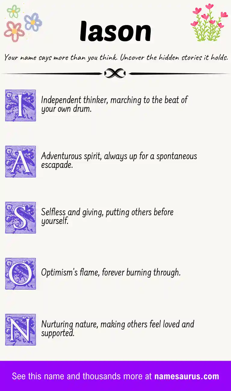 Acrostic poem about Iason.