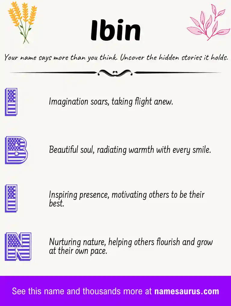 Acrostic poem about Ibin.