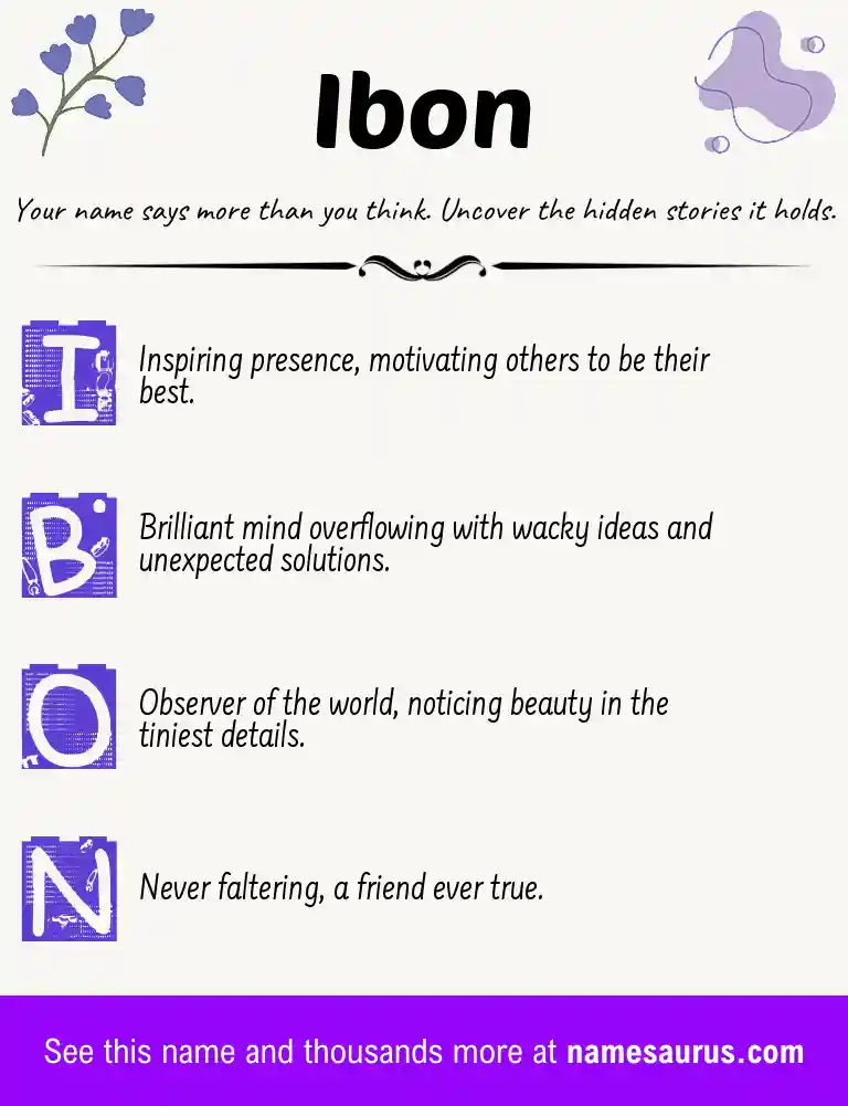 Acrostic poem about Ibon.