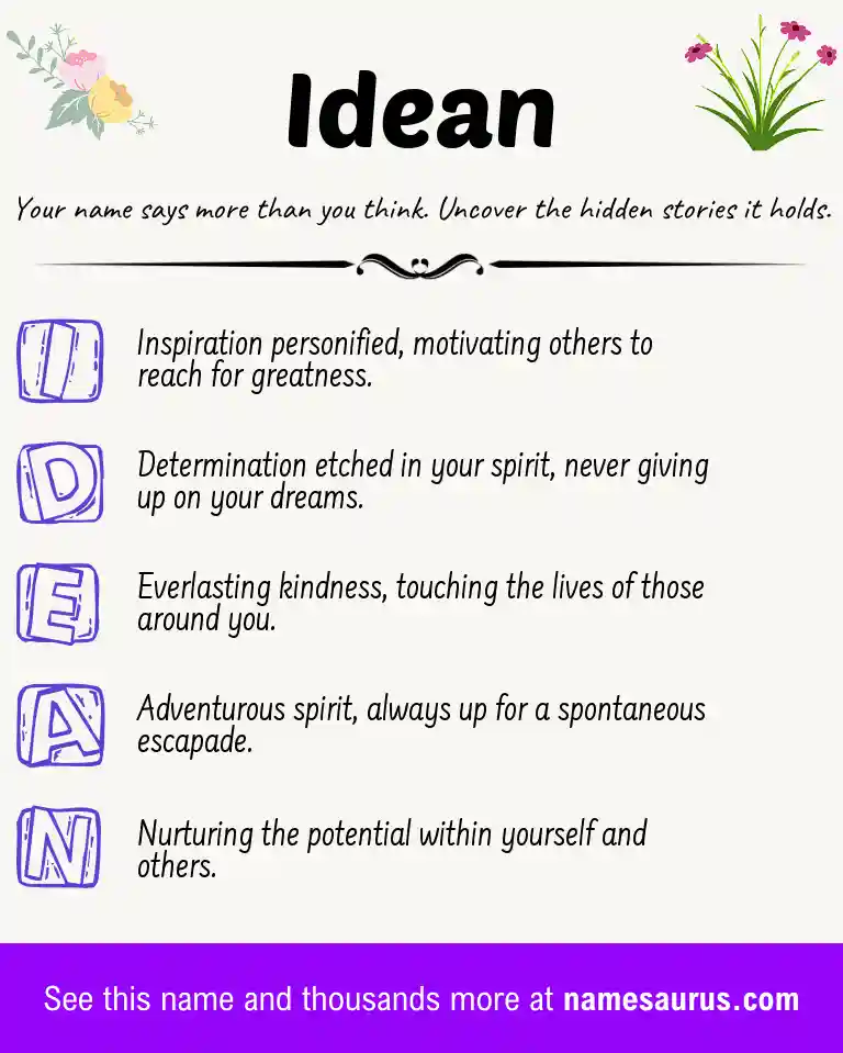 Acrostic poem about Idean.