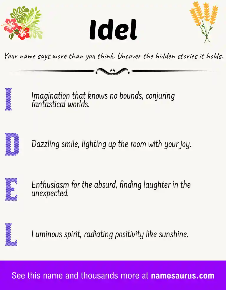Acrostic poem about Idel.