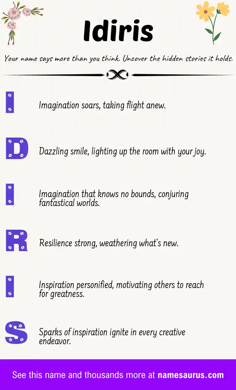 Acrostic poem about Idiris.