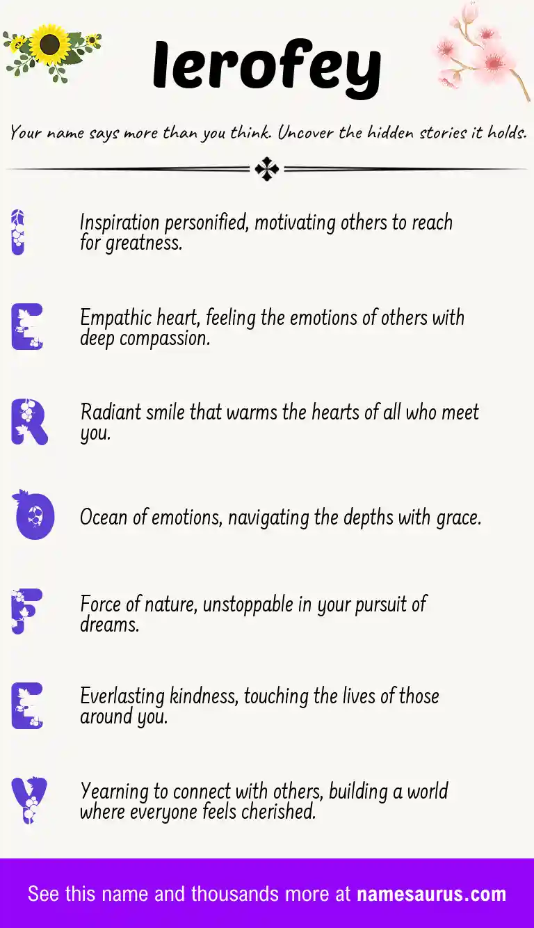 Acrostic poem about Ierofey.