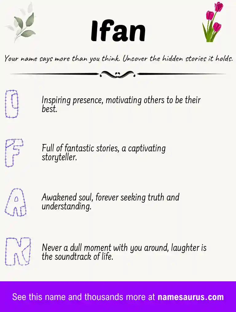 Acrostic poem about Ifan.