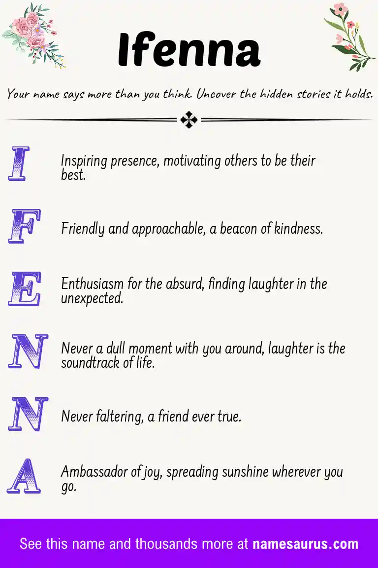 Acrostic poem about Ifenna.