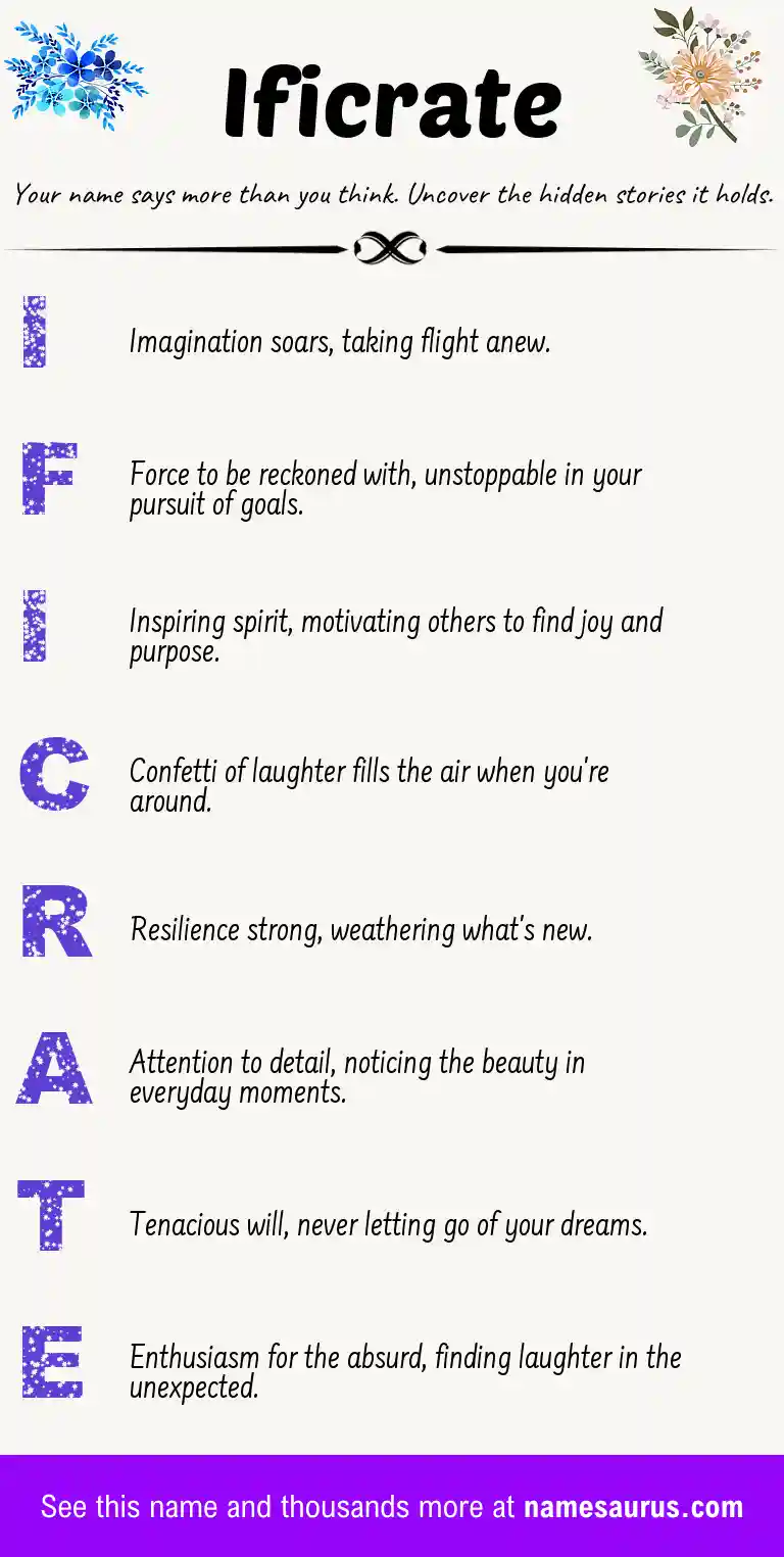 Acrostic poem about Ificrate.