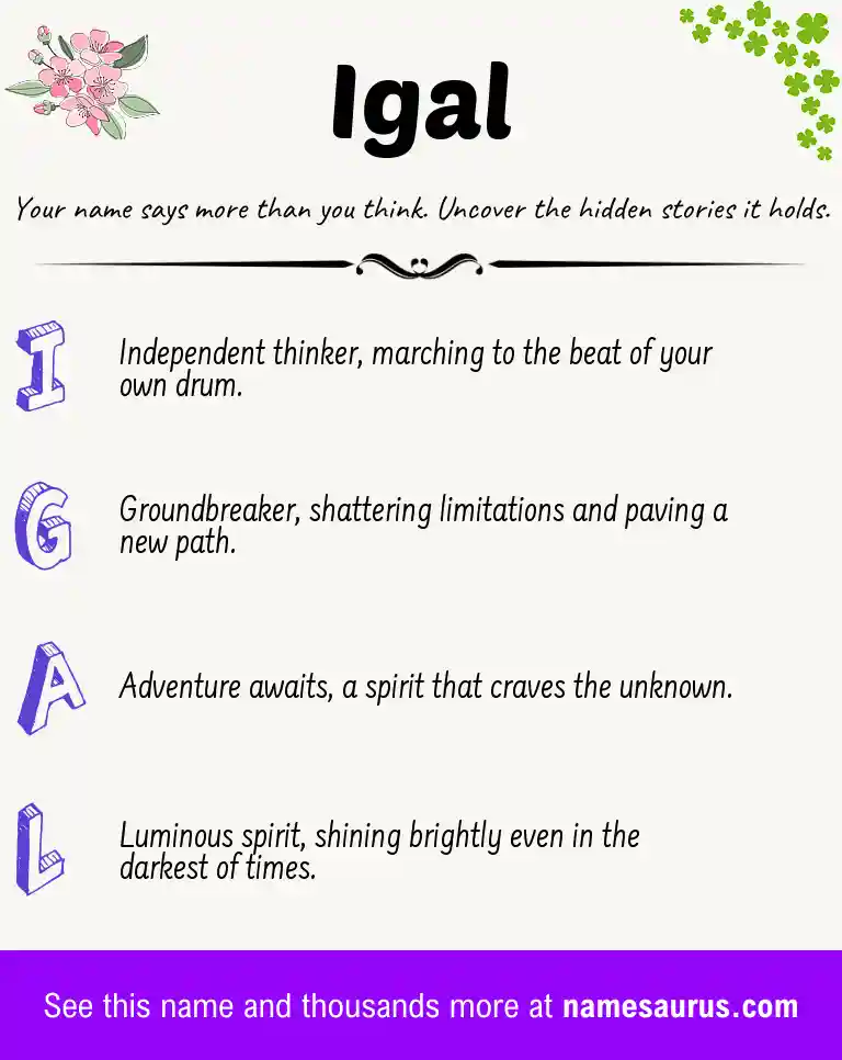 Acrostic poem about Igal.