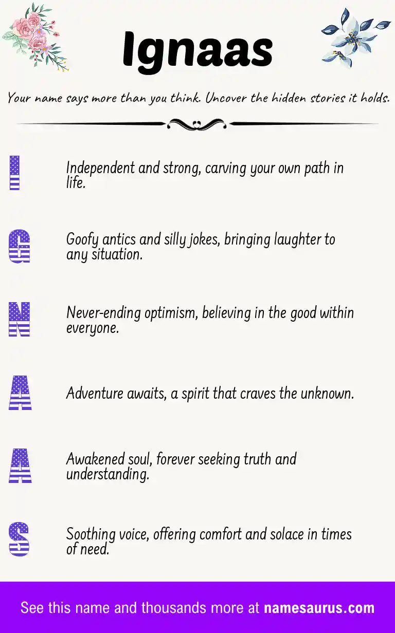 Acrostic poem about Ignaas.