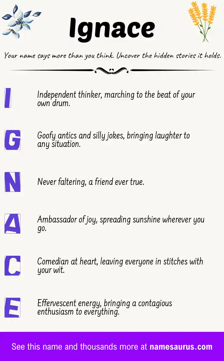Acrostic poem about Ignace.