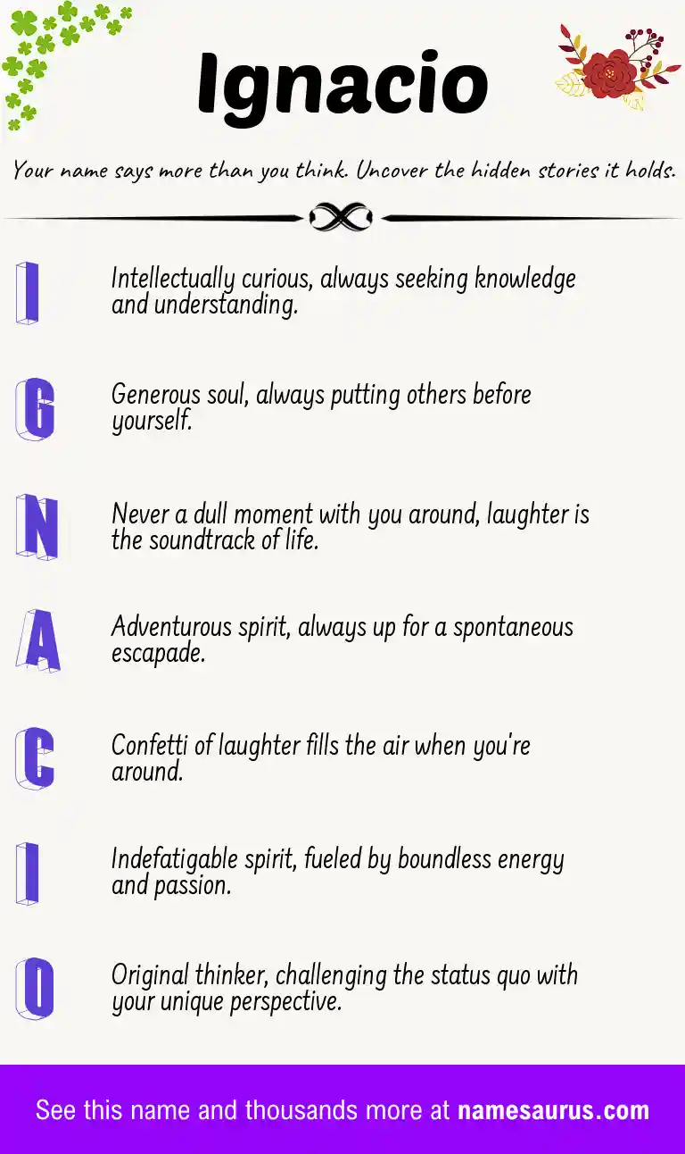 Acrostic poem about Ignacio.