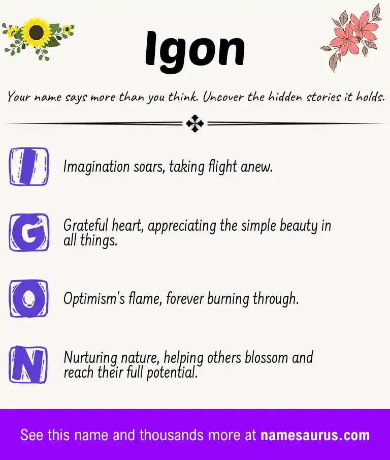 Acrostic poem about Igon.