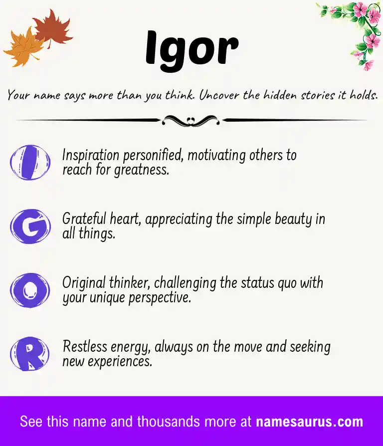 Acrostic poem about Igor.