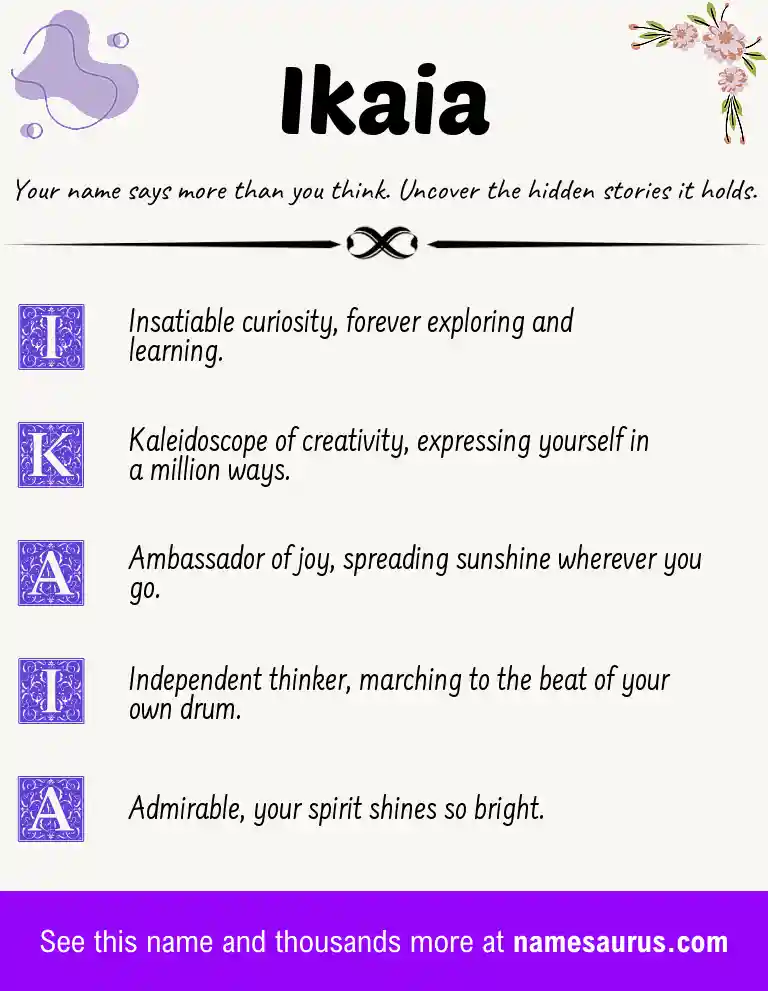 Acrostic poem about Ikaia.