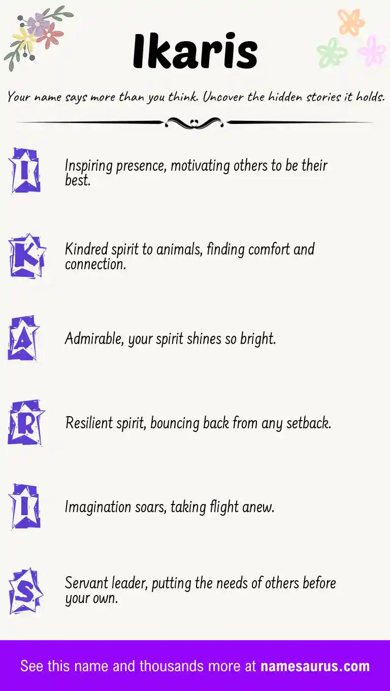 Acrostic poem about Ikaris.