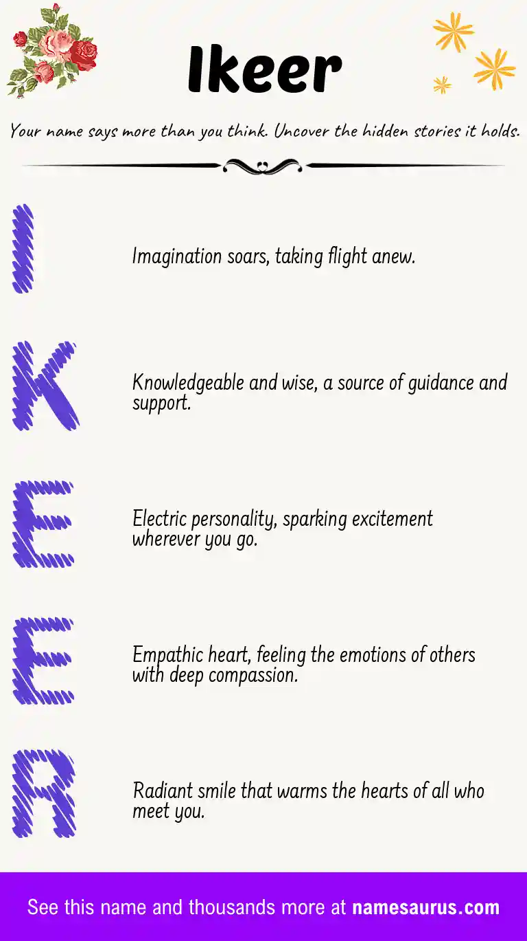 Acrostic poem about Ikeer.