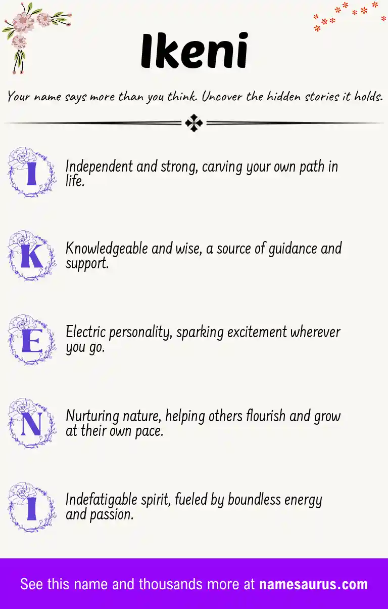 Acrostic poem about Ikeni.