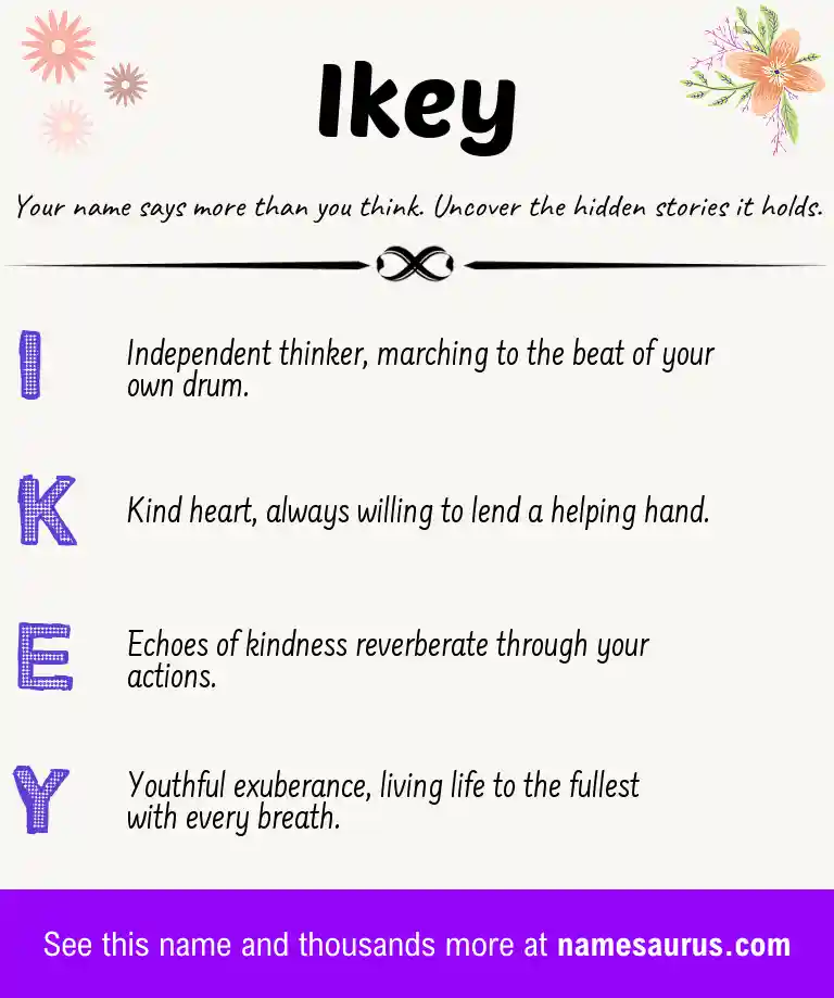 Acrostic poem about Ikey.