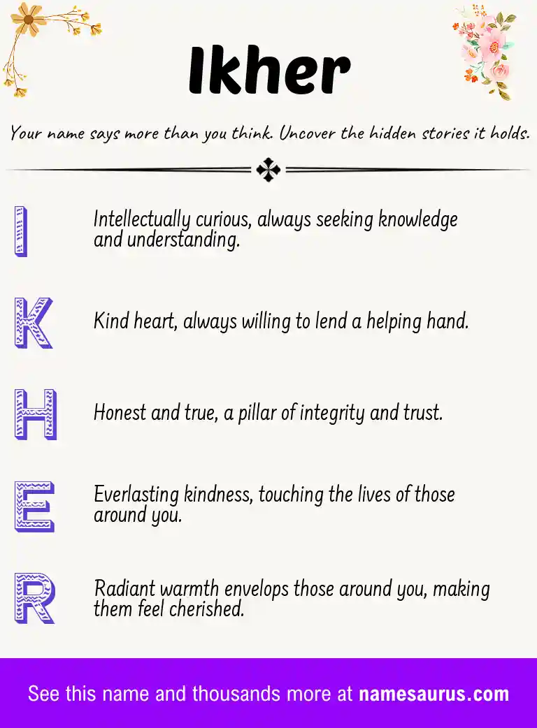 Acrostic poem about Ikher.
