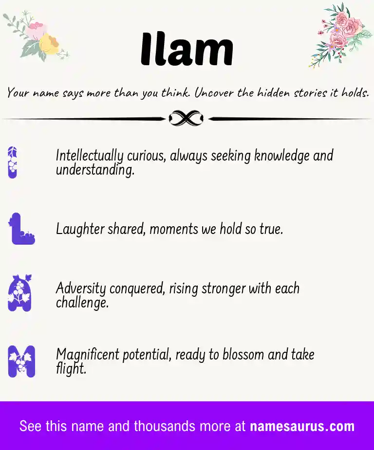 Acrostic poem about Ilam.