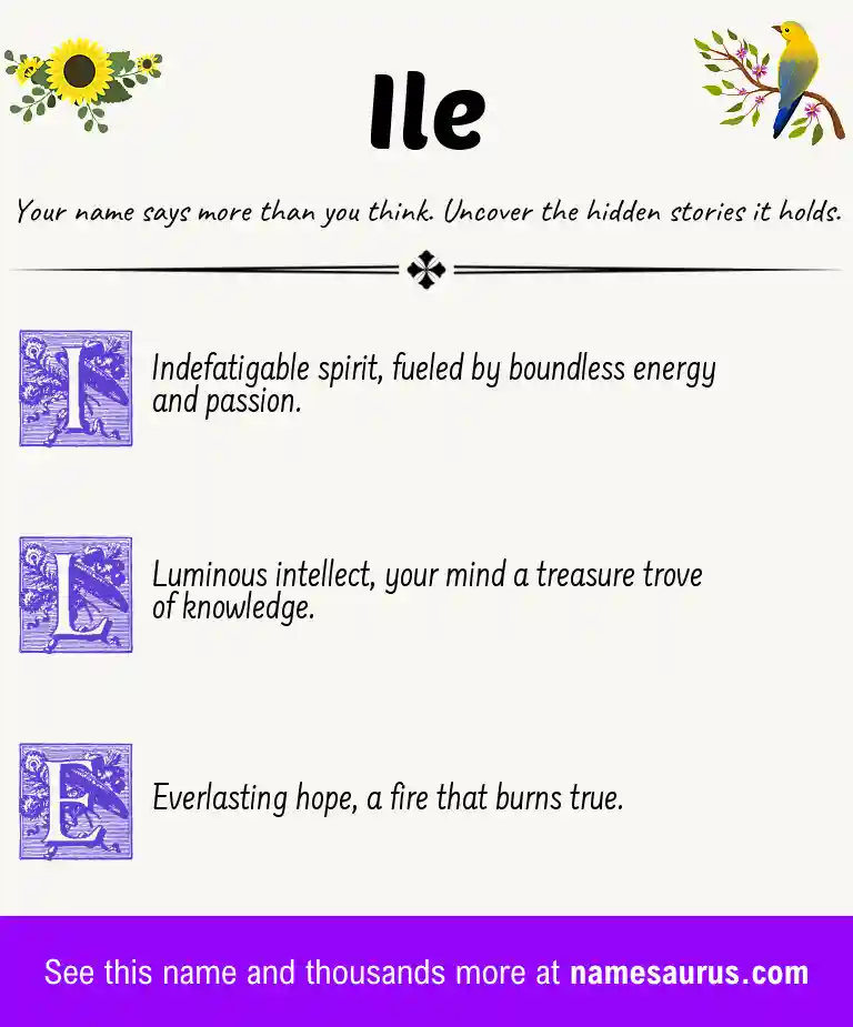 Acrostic poem about Ile.