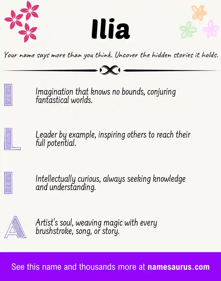 Acrostic poem about Ilia.