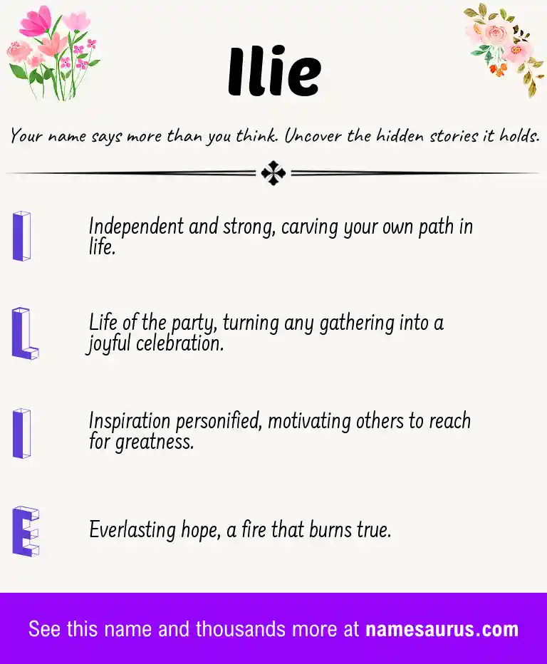 Acrostic poem about Ilie.