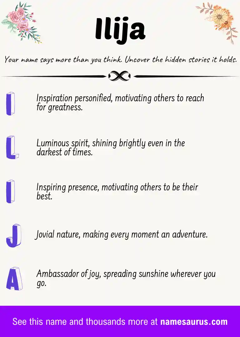 Acrostic poem about Ilija.