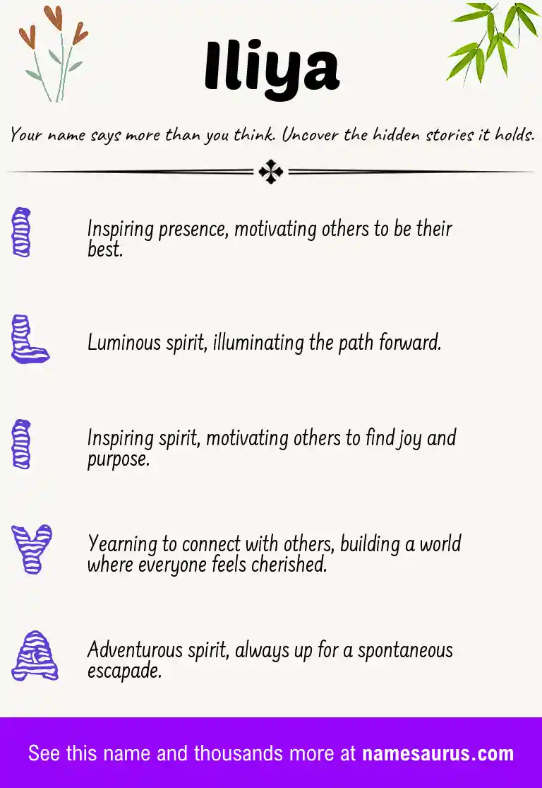 Acrostic poem about Iliya.