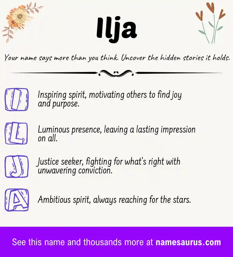 Acrostic poem about Ilja.